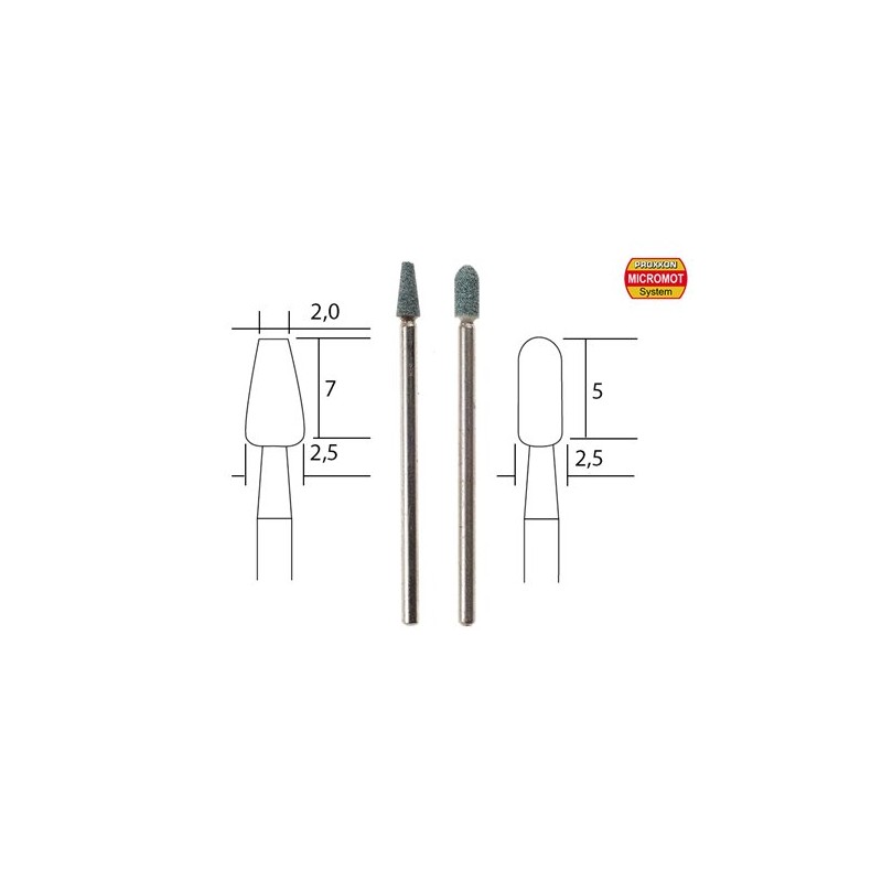 Meules en carbure de silicium, forme pointues (x2) Proxxon Proxxon PRX-28270 - 1