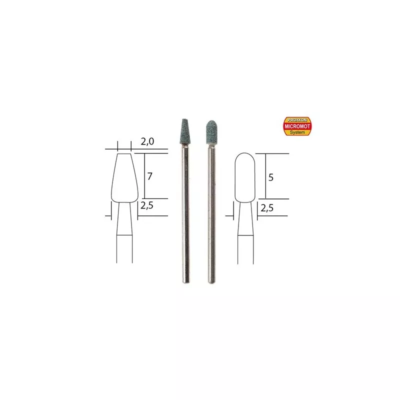 Meules en carbure de silicium, forme pointues (x2) Proxxon Proxxon PRX-28270 - 1