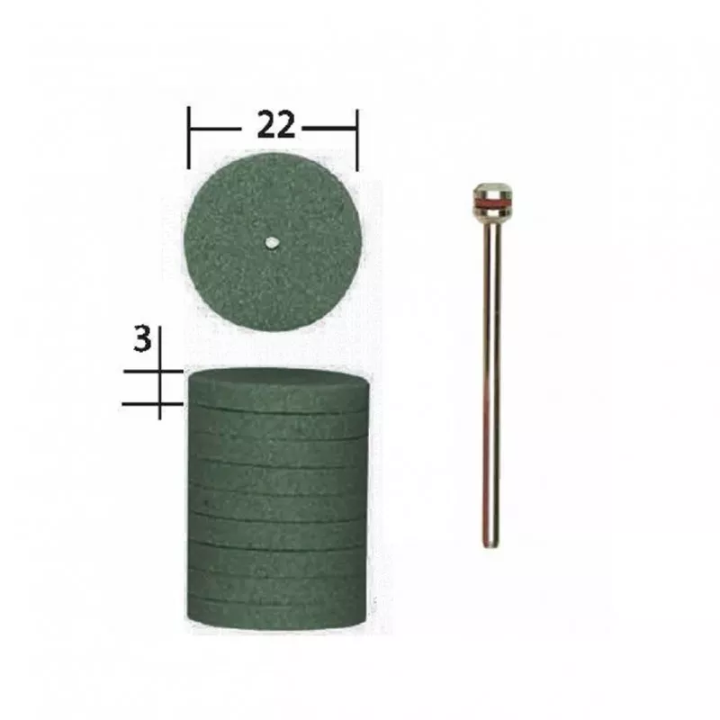 Silicon carbide grinding wheels, disc shape, Ø 22mm (x10) + 1 proxxon rod Proxxon PRX-28304 - 1