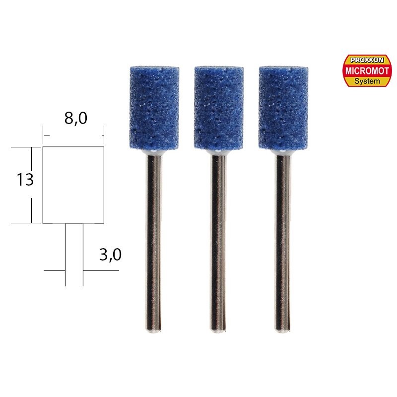 Corundum wheels, cylindrical Ø 8mm (x3) Proxxon Proxxon PRX-28781 - 1