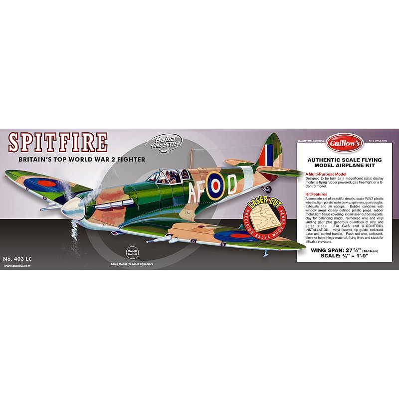 Spitfire Supermarine Guillow's Guillow's S0280403 - 1