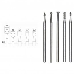 Wolfram-vanadium steel tip cutter, 5 Proxxon shapes Proxxon PRX-28710 - 1