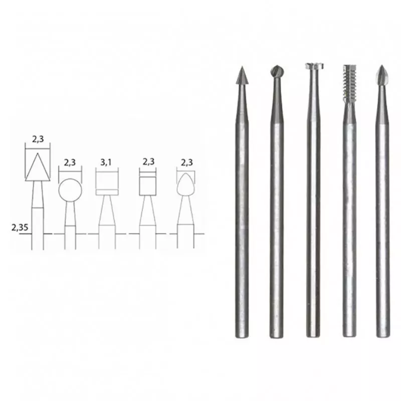 Wolfram-vanadium steel tip cutter, 5 Proxxon shapes Proxxon PRX-28710 - 1