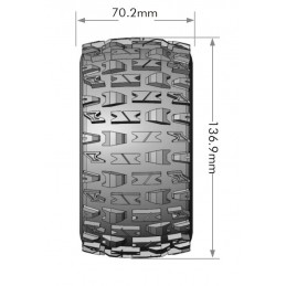 MT-Pioneer Tires + Black Chrome Rims Traxxas Maxx (x2) Louise RC Louise RC L-T3329SBC - 2