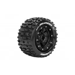Pneus MT-Pioneer + Jantes Noir Traxxas Maxx (x2) Louise RC Louise RC L-T3329SB - 1