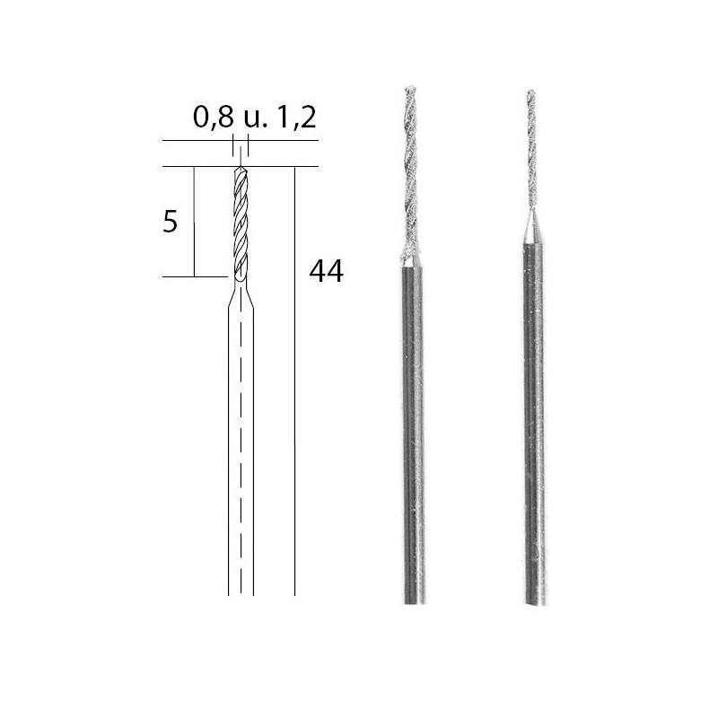 Diamond helical drills, Ø 0.8mm and 1.2mm Proxxon Proxxon PRX-28255 - 1