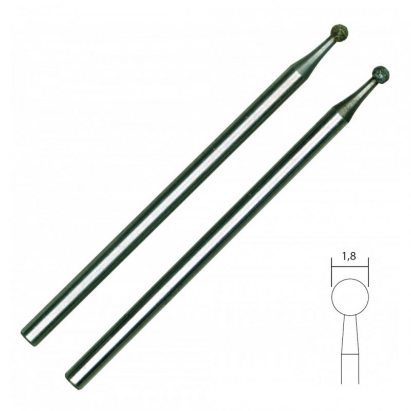 Round diamond grinding tip Ø 1.8 mm (x2) Proxxon Proxxon PRX-28222 - 1