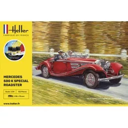 Mercedes 500 K Special Roadster 1/24 Heller + colle et peintures Heller 56710 - 2