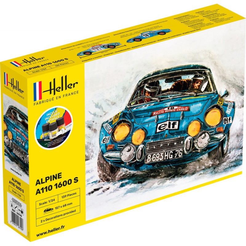 Alpine A110 1600 S 1/24 Heller + glues and paints Heller HEL-56745 - 1