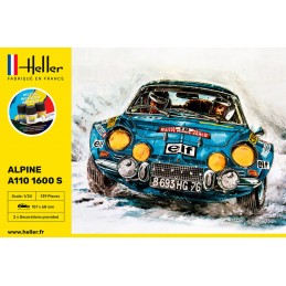 Alpine A110 1600 S 1/24 Heller + colle et peintures Heller HEL-56745 - 2