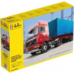 Volvo F12-20 Globetrotter & Semi-trailer container 1/32 Heller Heller 81702 - 1
