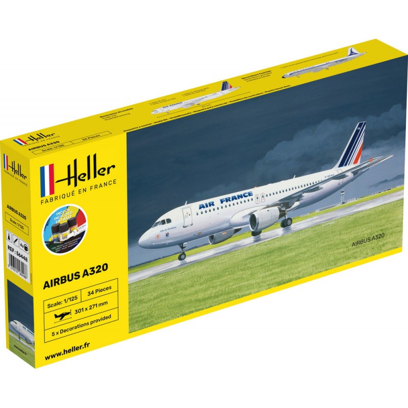 Airbus A-320 Air France 1/125 Heller + colle et peintures Heller HEL-56448 - 1