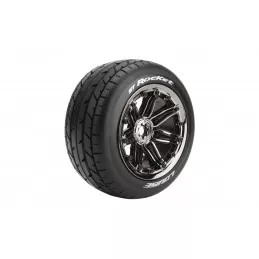 Pneus ST-Rocket + Jantes Chrome Noir 1/8 (x2) Louise RC Louise RC LR-T3286BC - 1
