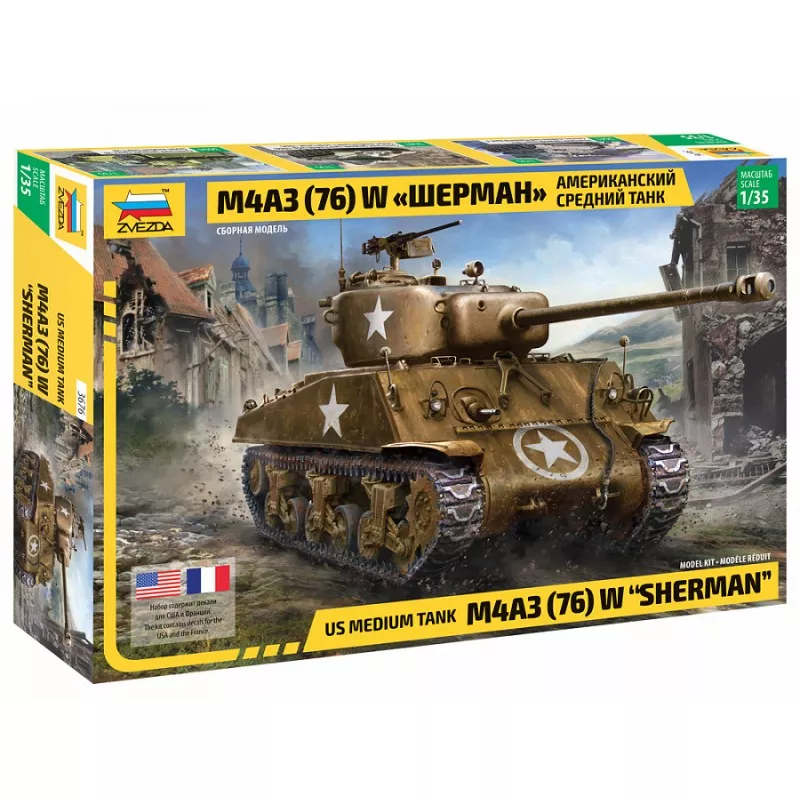 Tank Sherman M4A3 (76) 1/35 Zvezda Zvezda Z3676 - 1