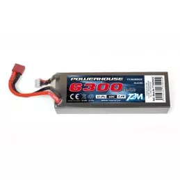 Li-Po 6300mAh 60C 2S 7.4V coqué (Dean) T2M T2M T1363002C - 1