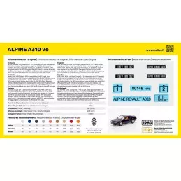 Alpine A310 V6 1/43 Heller + glue and paints Heller HEL-56146 - 3