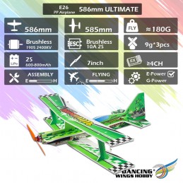 Ultimate 3D Biplane E26 586mm PP Kit Only DW Hobby DW Hobby - Dancing Wings Hobby E2601 - 11
