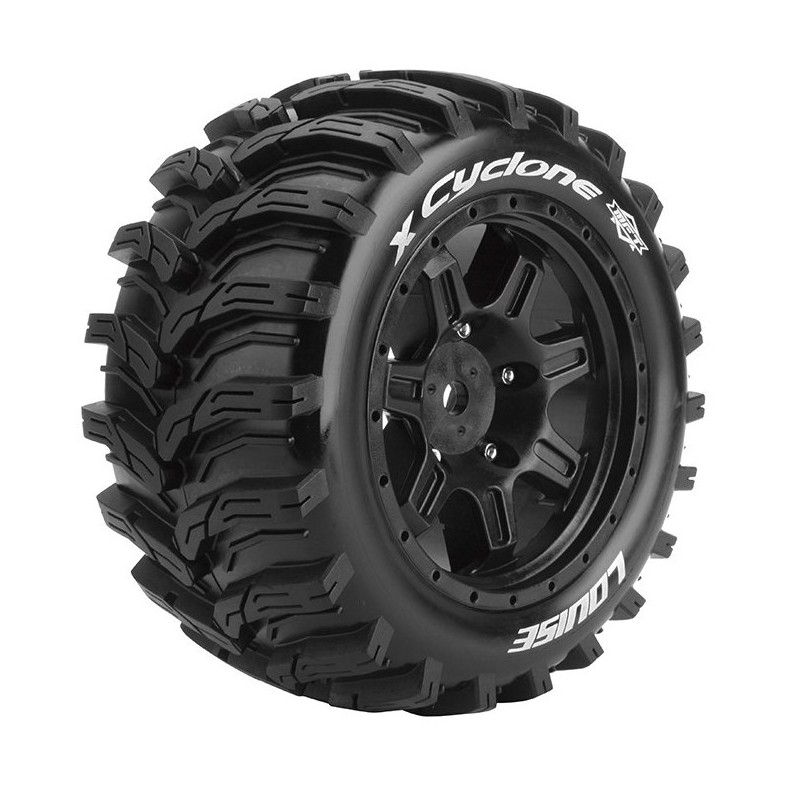 Pneus X-Cyclone + Jantes Noir Traxxas X-Maxx (x2) Louise RC Louise RC L-T3298B - 1