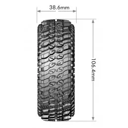 Pneus CR-Champ class 1 + Jantes 1.9" Noir 1/10 (x2) Louise RC Louise RC L-T3345VB - 2