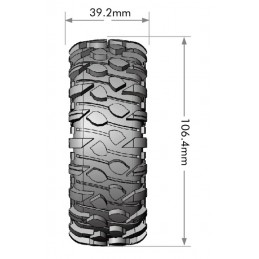 Cr-Rowdy class 1 tires + Rims 1.9" Black 1/10 (x2) Louise RC Louise RC L-T3347VB - 2