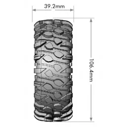 Cr-Rowdy class 1 tires + Rims 1.9" Black 1/10 (x2) Louise RC Louise RC L-T3347VB - 2