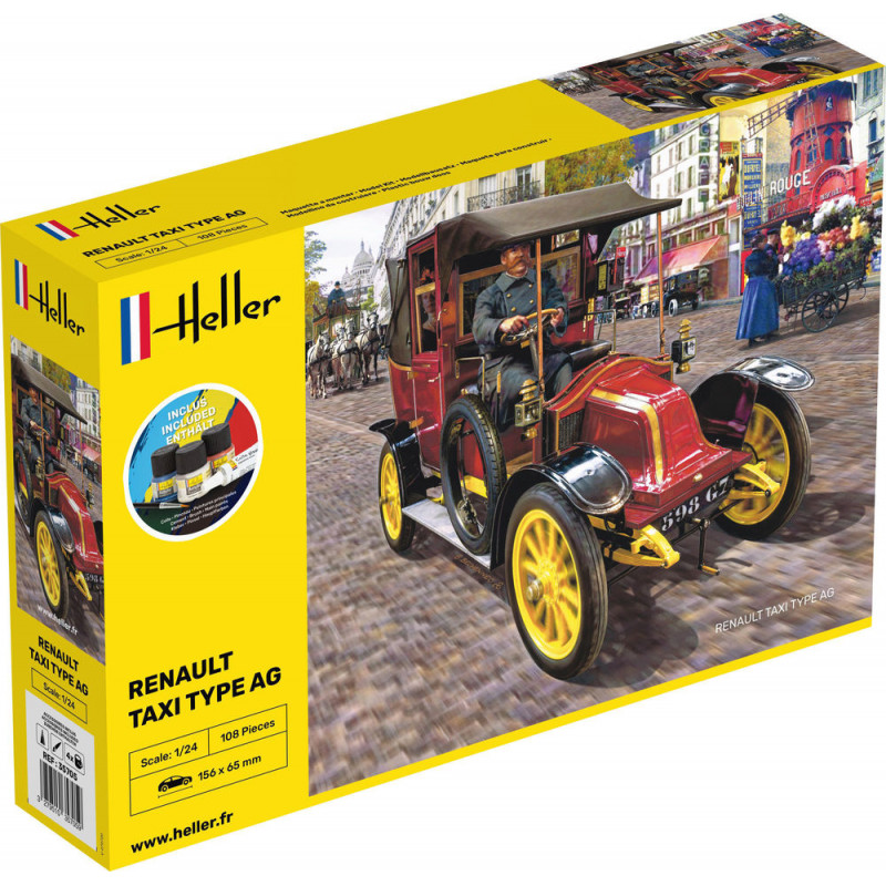 Renault Taxi Type AG 1/24 Heller + colle et peintures Heller HEL-35705 - 1