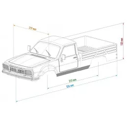 Bodywork Peugeot 504 pick-up under license 313mm 1/10 Hobbytech Hobbytech HT-SU1803021 - 8