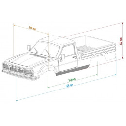 Carrosserie Peugeot 504 pick-up sous licence 313mm 1/10 Hobbytech Hobbytech HT-SU1803021 - 8