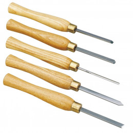 Set of 5 HSS steel turning tools, in Proxxon wooden box Proxxon PRX-27023 - 1