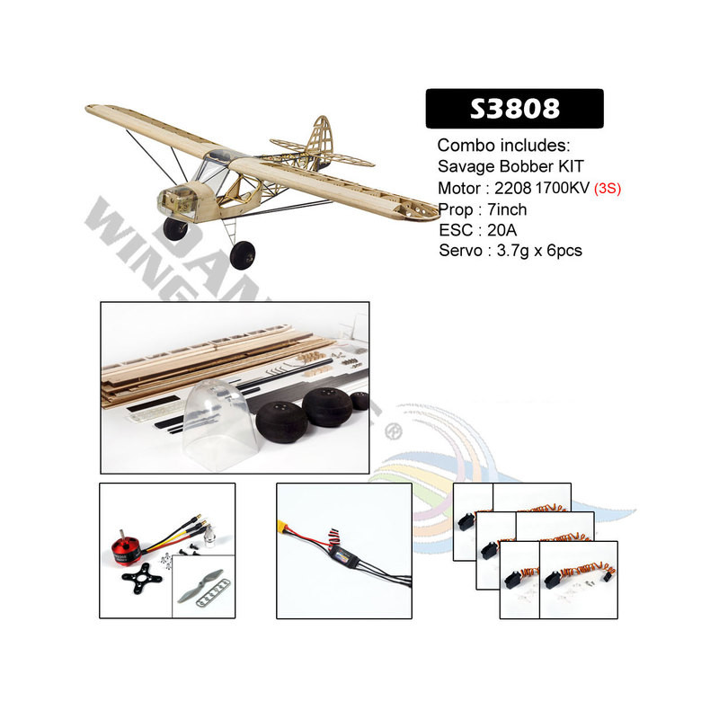 Savage Bobber 1000mm S38 Kit balsa PNP DW Hobby DW Hobby - Dancing Wings Hobby S3808 - 1