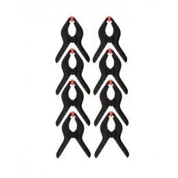 Set of 8 mini plastic clamps opening 20x20 mm Pebaro Siva SV-19-1S - 1