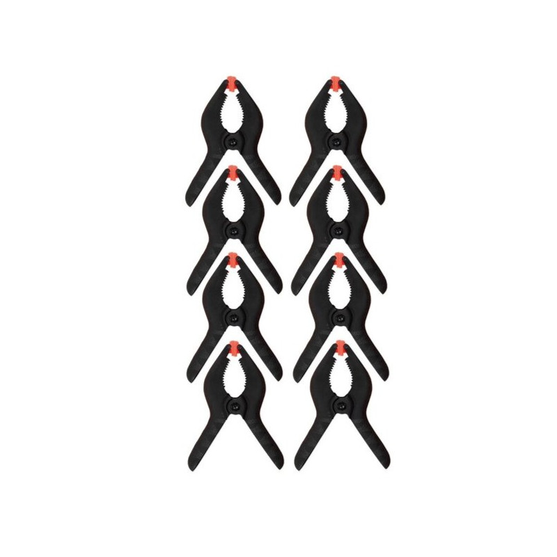 Set de 8 mini pinces plastique d'ouverture 20x20 mm Pebaro Siva SV-19-1S - 1