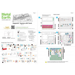 Train Poudlard Express coloré avec rails Harry Potter Metal Earth Metal Earth MMS477 - 6