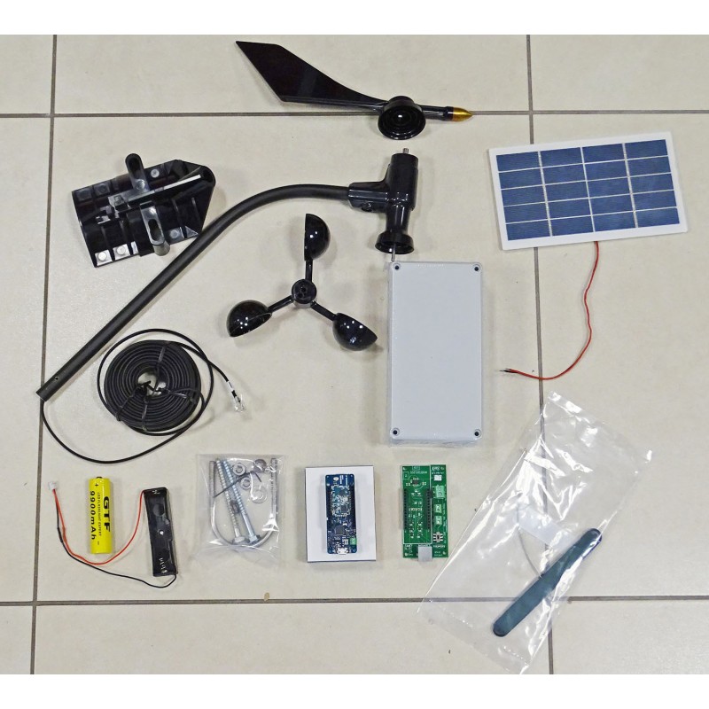 Kit à monter DIY Anémomètre Arduino connecté Sigfox OpenWindMap cap...