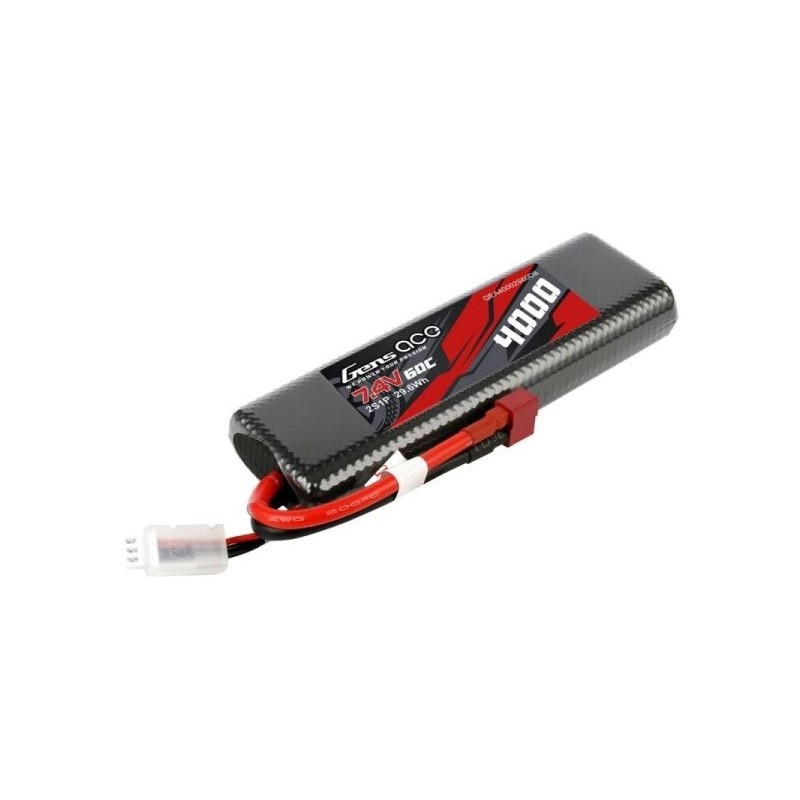 Li-Po 4000mAh 60C 2S 7.4V Shell (Dean) People ACE Bashing Gens ACE GE3-4000-2D-60 - 1