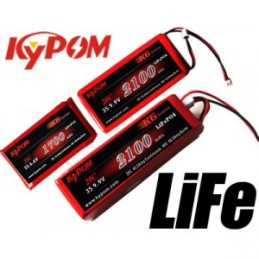 Li - Fe Rx 850mAh 20 c 2S 6, 6V Kypom Kypom Batteries KTRX850HP20-2S - 1