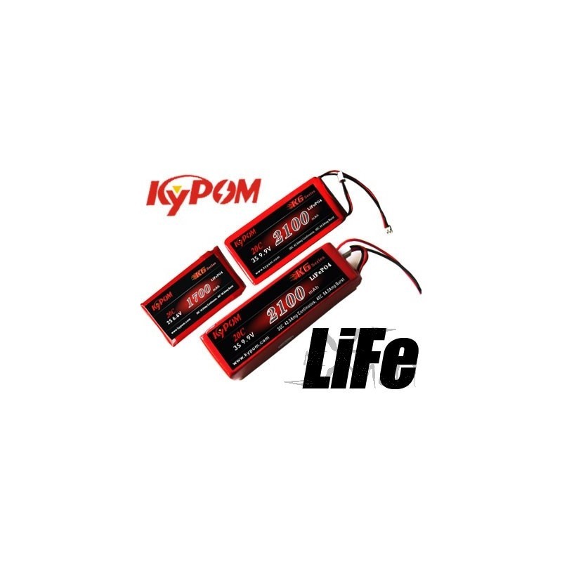 Li - Fe Rx 2100mAh 20 c 2S 6, 6V Kypom Kypom Batteries KTRX2100HP20-2S - 2