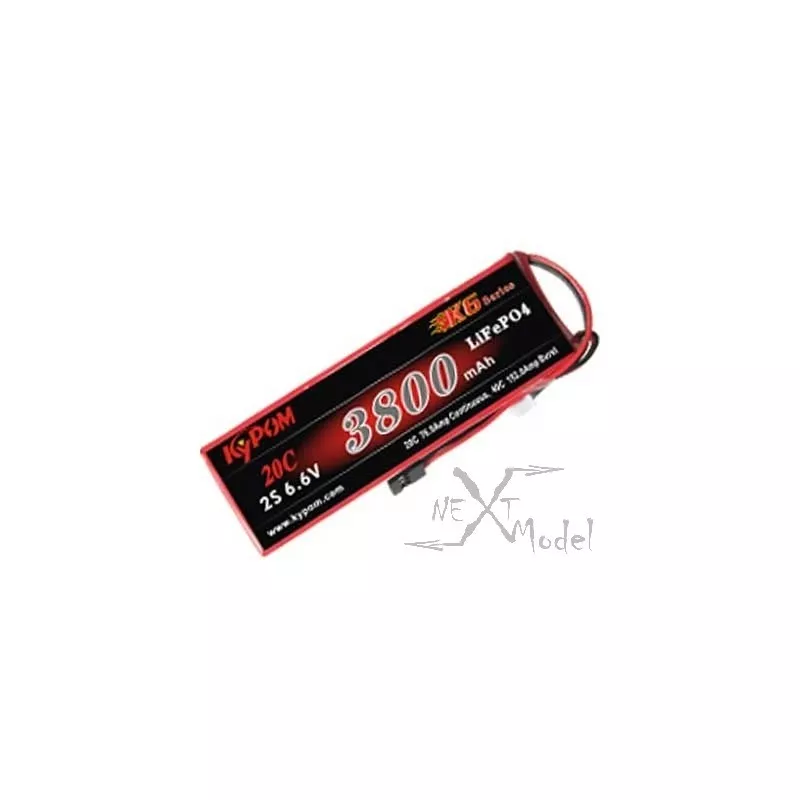 Li - Fe Rx 3800mAh 20 c 2S 6, 6V Kypom Kypom Batteries KTRX3800HP20-2S - 2 Li - Fe Rx 3800mAh 20 c 2S 6, 6V Kypom Kypom Batteries KTRX3800HP20-2S - 2