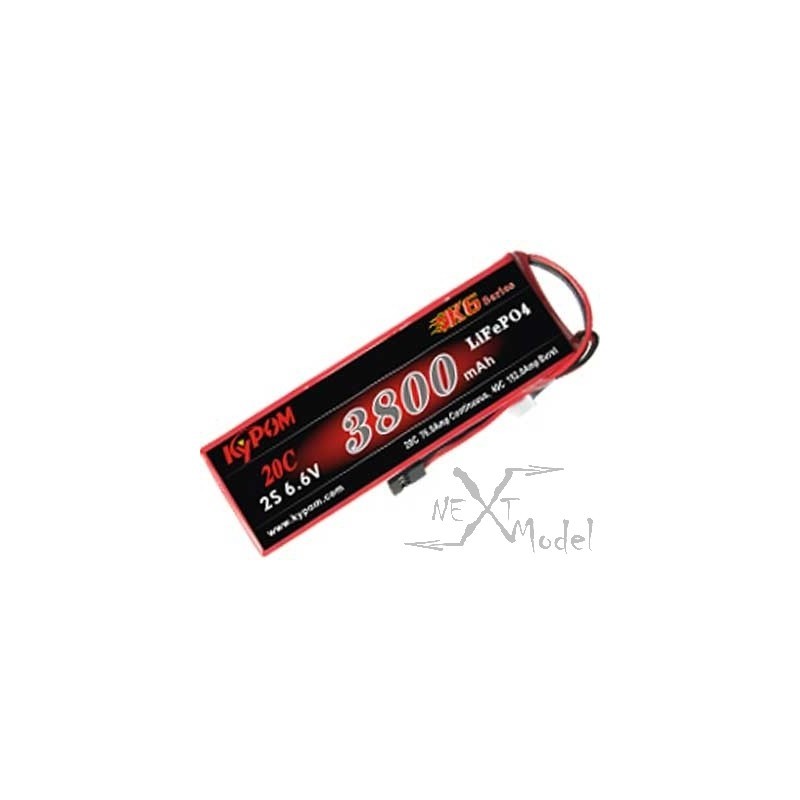 Li-Fe Rx 3800mAh 20C 2S 6,6V Kypom Kypom Batteries KTRX3800HP20-2S - 2