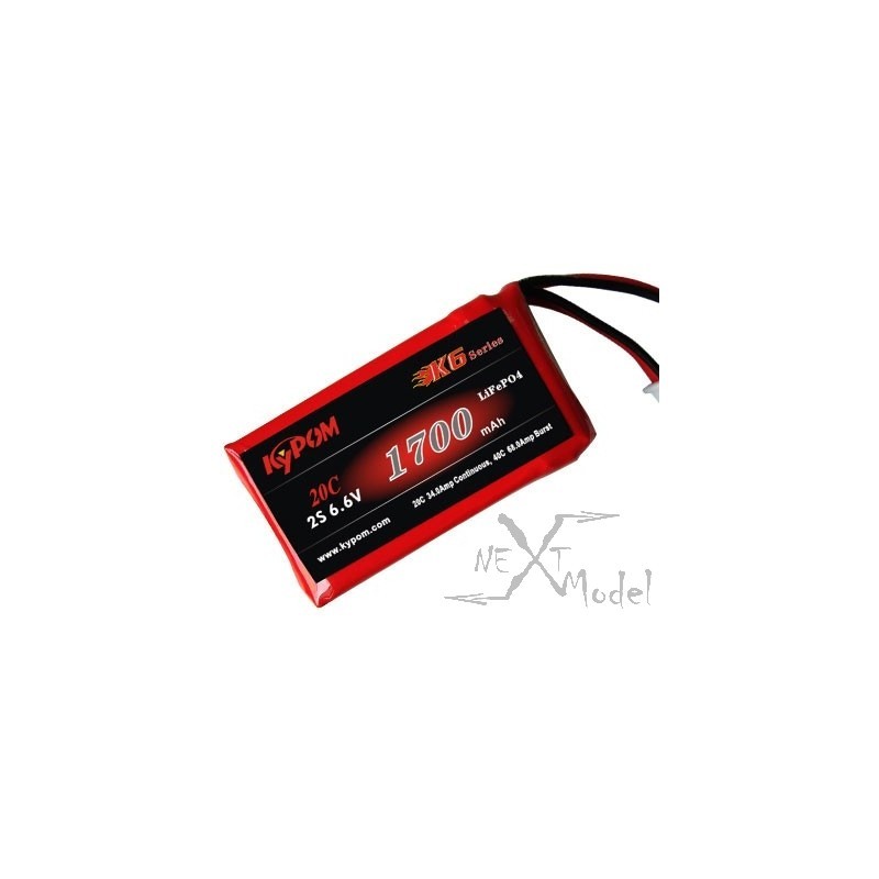 Li - Fe Rx 1700mAh 20 c 2S 6, 6V Kypom Kypom Batteries KTRX1700HP20-2S - 2