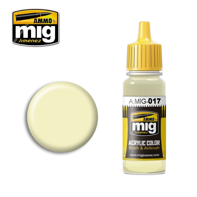 Peinture acrylique RAL 9001 BLANC CRÈME 17ml Mig