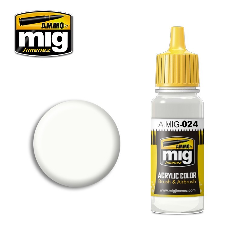Peinture acrylique CAMOUFLAGE BLANC LAVABLE 17ml Mig