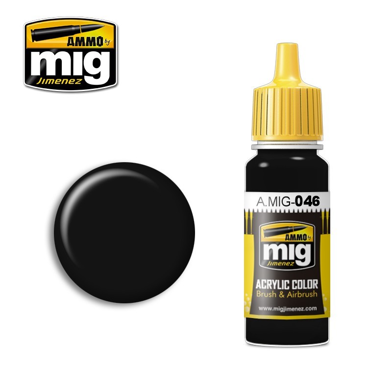Peinture acrylique NOIR MAT 17ml Mig