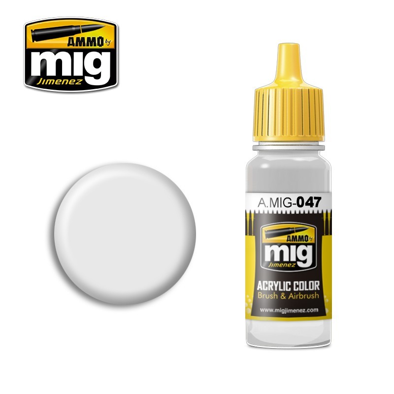 Peinture acrylique BLANC SATINÉ 17ml Mig