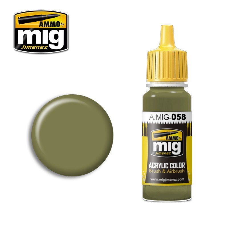 Peinture acrylique VERT CLAIR KAKI 17ml Mig