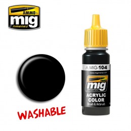 Peinture acrylique NOIR LAVABLE 17ml Mig