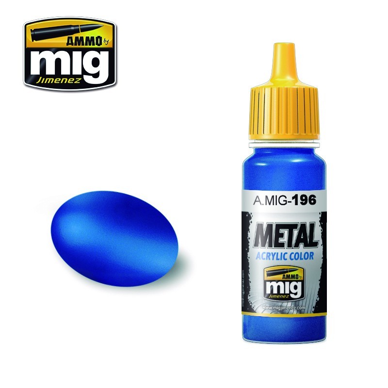 Peinture acrylique BLEU MÉTALLIQUE OGIVE 17ml Mig