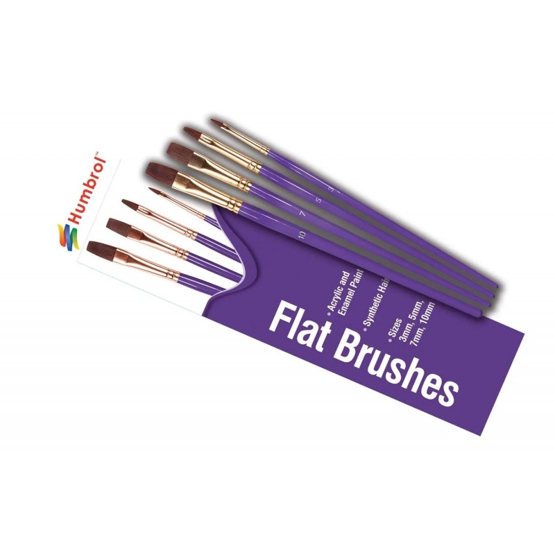 Set flat brushes (synthetic fibers) Size 3,5,7 and 10 Humbrol Humbrol AG4305 - 1
