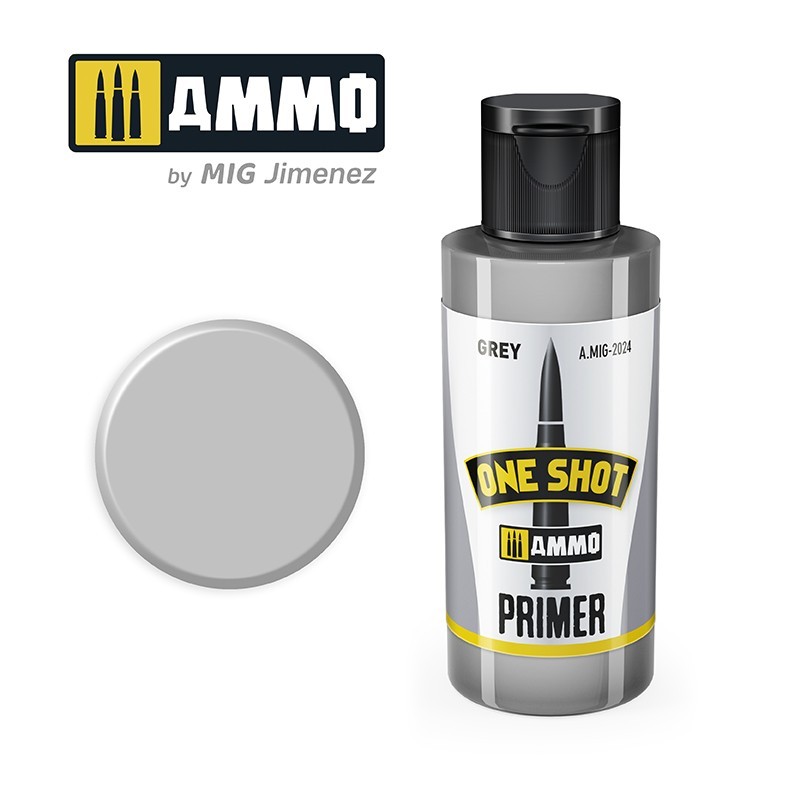 ONE SHOT Grey PRIMER Acrylic Paint (60ml) Mig AMMO - MIG Jimenez A.MIG-2024 - 1
