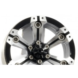 Beadlock 1.9" aluminum 6-spoke gray/black heavy wheels 1/10 (2) Fastrax Fastrax FAST0145 - 3